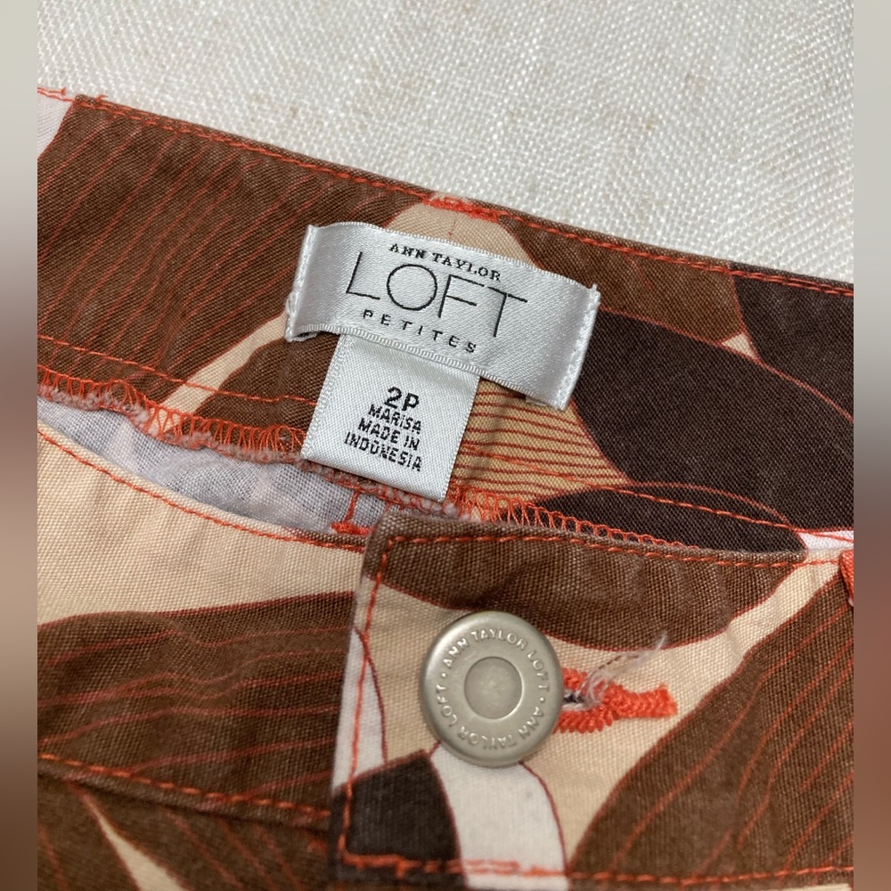 Ann Taylor Loft low rise y2k flower power hip hugger capri pants - Picture 6 of 9
